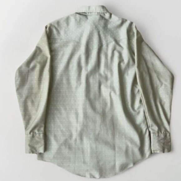 Express Riders Western Shirt Men's Beige Geometric Pearl Snap Size Medium Dressy - Picture 3 of 7